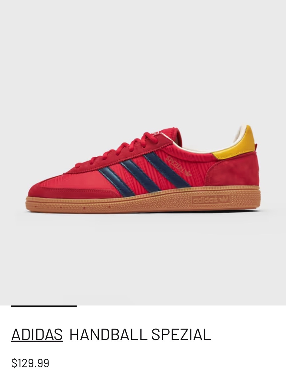 adidas Spezial Men’s Red Sneakers with Blue Stripes Spain World Cup edition